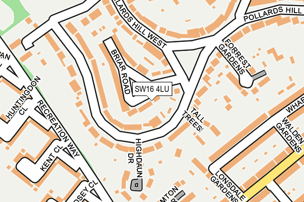 SW16 4LU map - OS OpenMap – Local (Ordnance Survey)