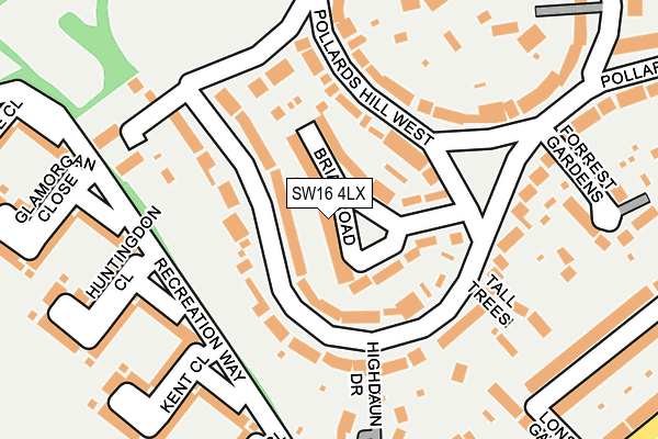 SW16 4LX map - OS OpenMap – Local (Ordnance Survey)