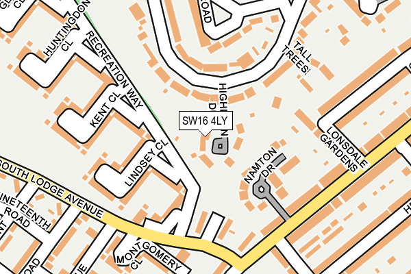 SW16 4LY map - OS OpenMap – Local (Ordnance Survey)