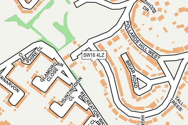 SW16 4LZ map - OS OpenMap – Local (Ordnance Survey)