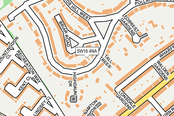 SW16 4NA map - OS OpenMap – Local (Ordnance Survey)