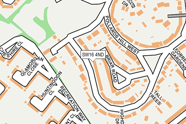 SW16 4ND map - OS OpenMap – Local (Ordnance Survey)
