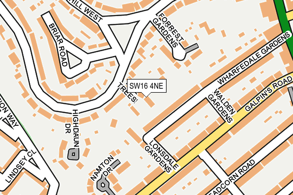 SW16 4NE map - OS OpenMap – Local (Ordnance Survey)