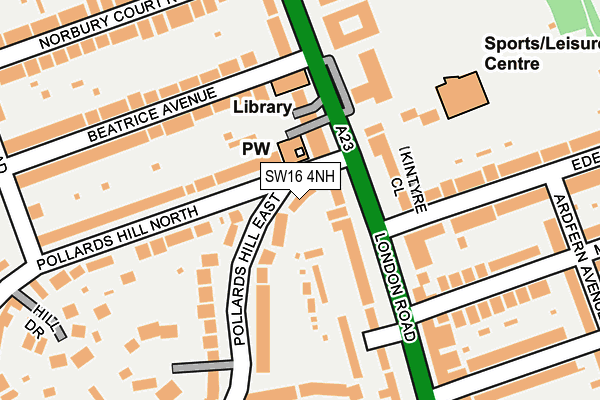 SW16 4NH map - OS OpenMap – Local (Ordnance Survey)