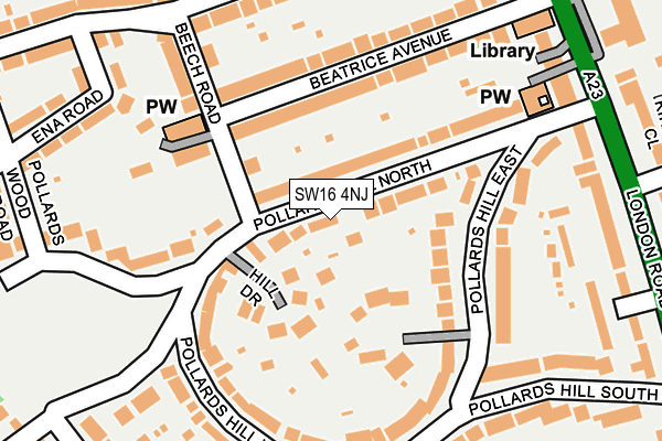 SW16 4NJ map - OS OpenMap – Local (Ordnance Survey)