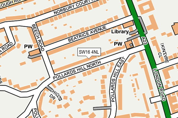SW16 4NL map - OS OpenMap – Local (Ordnance Survey)