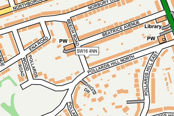 SW16 4NN map - OS OpenMap – Local (Ordnance Survey)