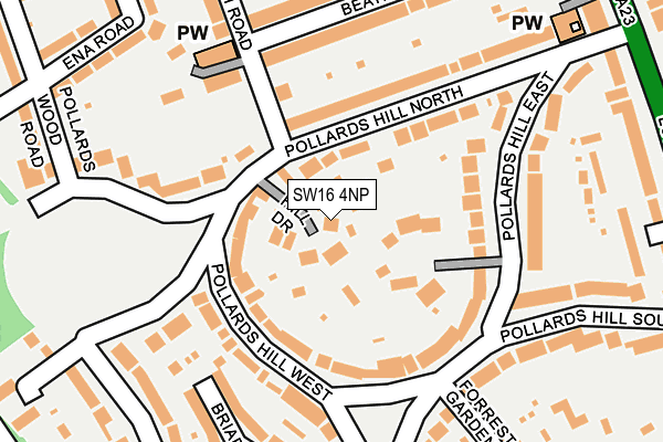 SW16 4NP map - OS OpenMap – Local (Ordnance Survey)