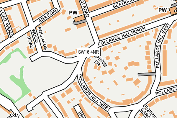 SW16 4NR map - OS OpenMap – Local (Ordnance Survey)