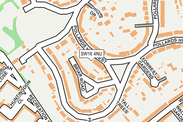 SW16 4NU map - OS OpenMap – Local (Ordnance Survey)