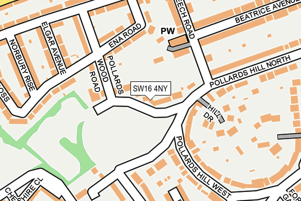 SW16 4NY map - OS OpenMap – Local (Ordnance Survey)