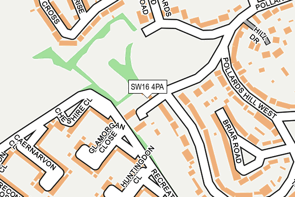 SW16 4PA map - OS OpenMap – Local (Ordnance Survey)