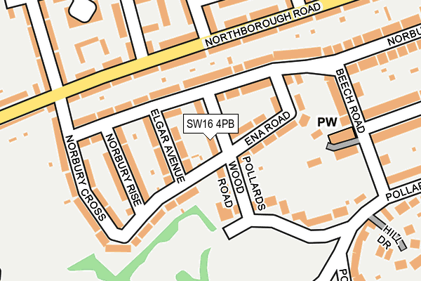 SW16 4PB map - OS OpenMap – Local (Ordnance Survey)