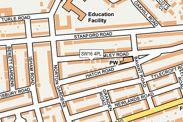 SW16 4PL map - OS OpenMap – Local (Ordnance Survey)