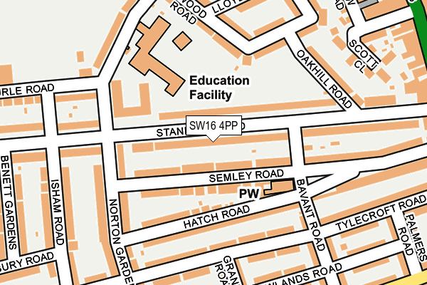 SW16 4PP map - OS OpenMap – Local (Ordnance Survey)