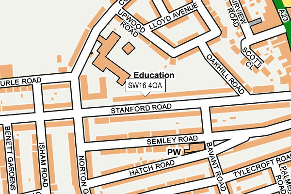 SW16 4QA map - OS OpenMap – Local (Ordnance Survey)