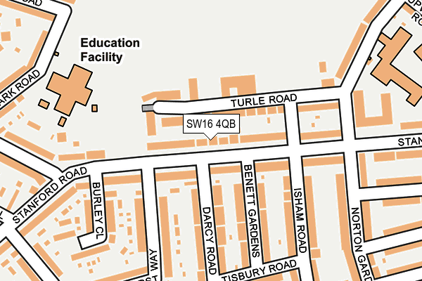 SW16 4QB map - OS OpenMap – Local (Ordnance Survey)