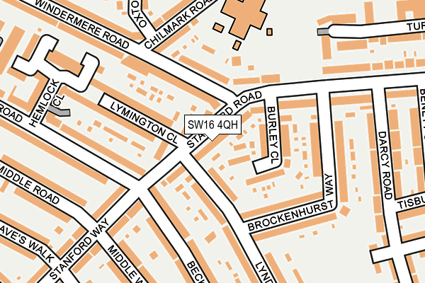 SW16 4QH map - OS OpenMap – Local (Ordnance Survey)