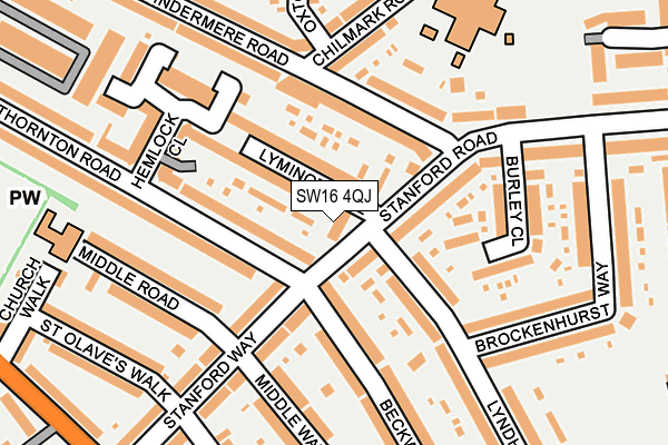 SW16 4QJ map - OS OpenMap – Local (Ordnance Survey)