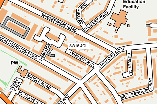 SW16 4QL map - OS OpenMap – Local (Ordnance Survey)