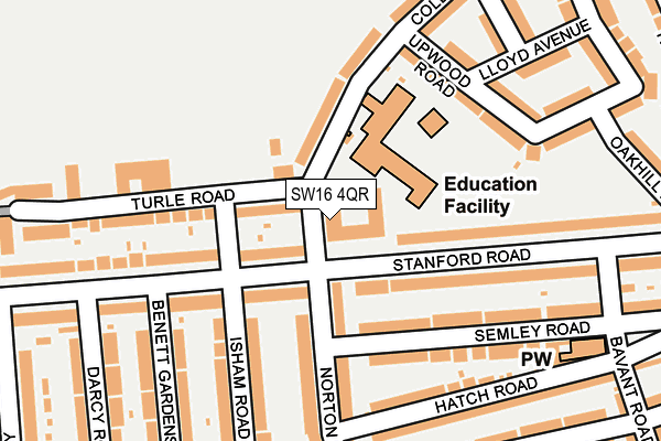 SW16 4QR map - OS OpenMap – Local (Ordnance Survey)