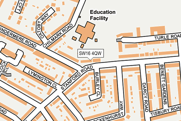 SW16 4QW map - OS OpenMap – Local (Ordnance Survey)