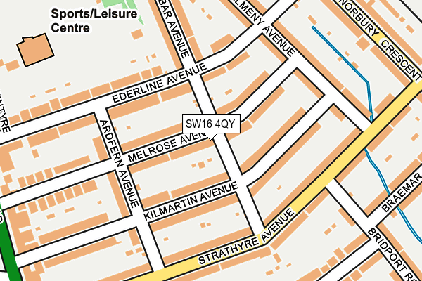 SW16 4QY map - OS OpenMap – Local (Ordnance Survey)