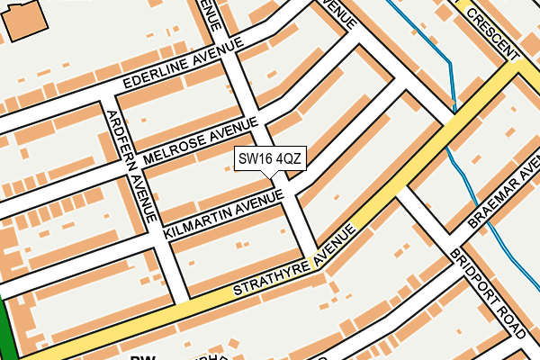 SW16 4QZ map - OS OpenMap – Local (Ordnance Survey)