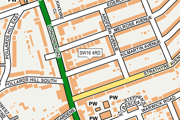 SW16 4RD map - OS OpenMap – Local (Ordnance Survey)