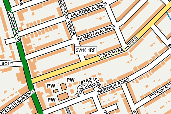 SW16 4RF map - OS OpenMap – Local (Ordnance Survey)