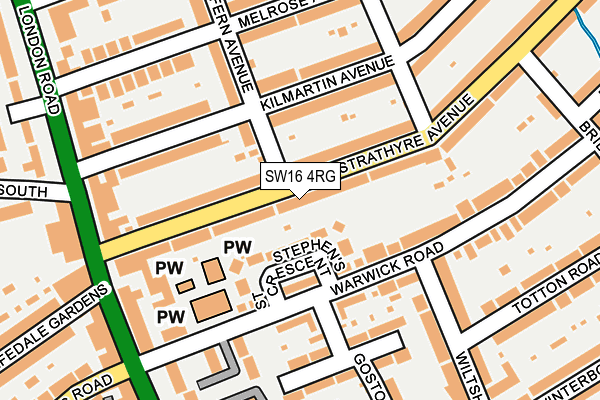 SW16 4RG map - OS OpenMap – Local (Ordnance Survey)