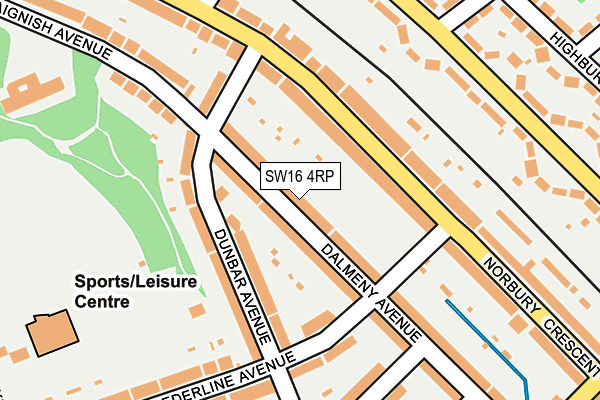 SW16 4RP map - OS OpenMap – Local (Ordnance Survey)