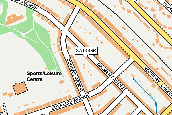 SW16 4RR map - OS OpenMap – Local (Ordnance Survey)