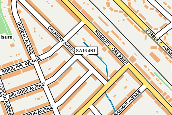 SW16 4RT map - OS OpenMap – Local (Ordnance Survey)