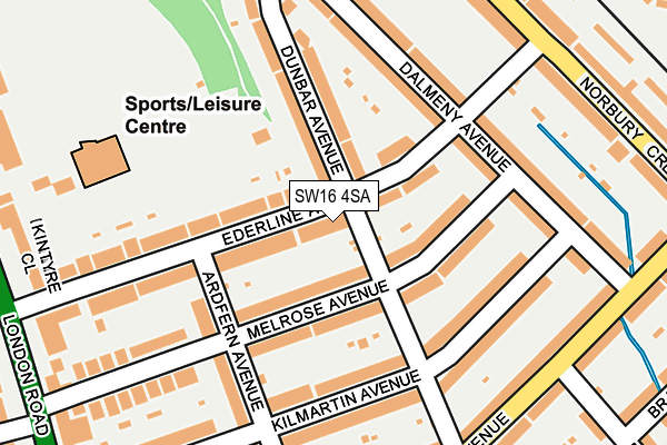 SW16 4SA map - OS OpenMap – Local (Ordnance Survey)