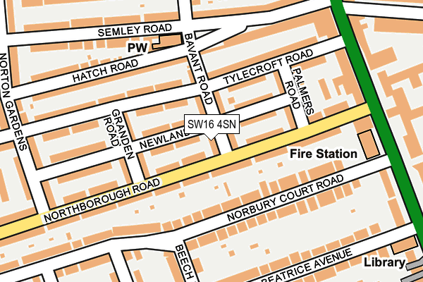 SW16 4SN map - OS OpenMap – Local (Ordnance Survey)