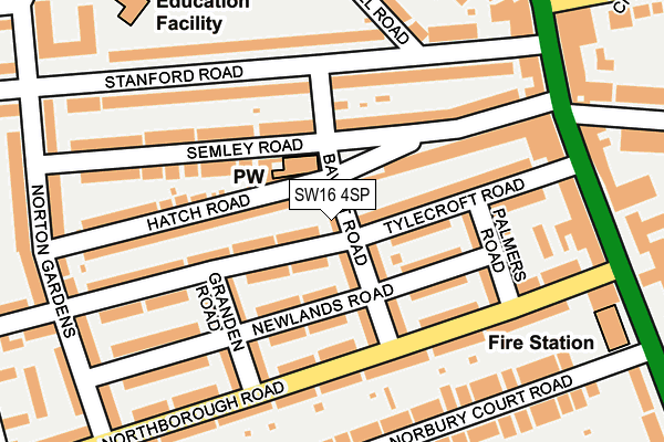 SW16 4SP map - OS OpenMap – Local (Ordnance Survey)