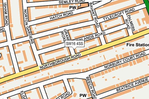 SW16 4SS map - OS OpenMap – Local (Ordnance Survey)