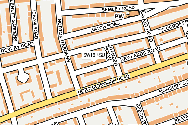 SW16 4SU map - OS OpenMap – Local (Ordnance Survey)