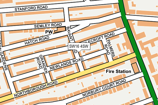 SW16 4SW map - OS OpenMap – Local (Ordnance Survey)