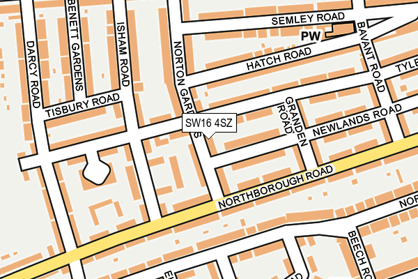 SW16 4SZ map - OS OpenMap – Local (Ordnance Survey)