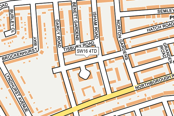 SW16 4TD map - OS OpenMap – Local (Ordnance Survey)