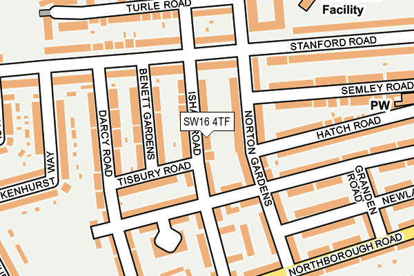 SW16 4TF map - OS OpenMap – Local (Ordnance Survey)