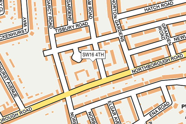 SW16 4TH map - OS OpenMap – Local (Ordnance Survey)