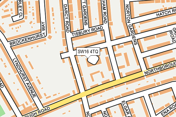SW16 4TQ map - OS OpenMap – Local (Ordnance Survey)