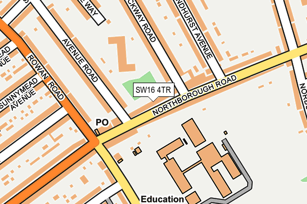 SW16 4TR map - OS OpenMap – Local (Ordnance Survey)