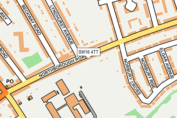 SW16 4TT map - OS OpenMap – Local (Ordnance Survey)