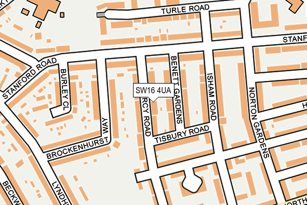 SW16 4UA map - OS OpenMap – Local (Ordnance Survey)