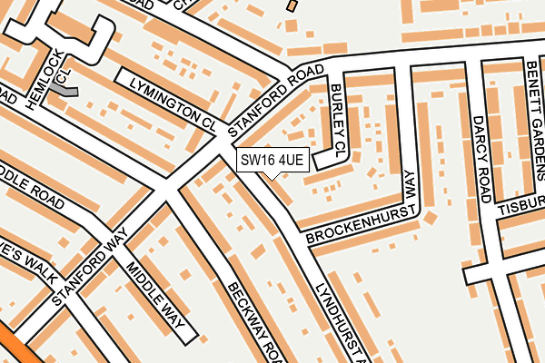 SW16 4UE map - OS OpenMap – Local (Ordnance Survey)