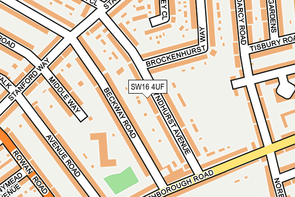 SW16 4UF map - OS OpenMap – Local (Ordnance Survey)